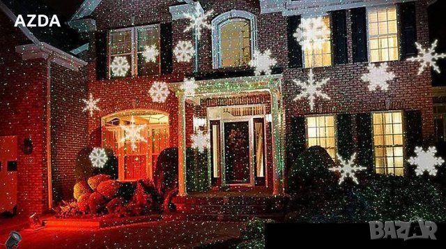 коледно новогодишно осветление прожектор бял сняг за къща и дома Snow Flower Lamp , снимка 2 - Прожектори - 26016394