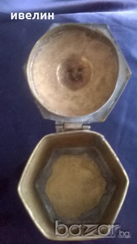 стара месингова кутия 2, снимка 3 - Антикварни и старинни предмети - 20491508