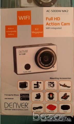 ПРОМО!!! Екшън камера DENVER AC 5000W MK2 - Full HD WIFI - Нови с гаранция!, снимка 10 - Камери - 18422257
