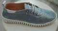 Летни обувки естествена кожа, сини, код 424/ББ1/49, снимка 1 - Дамски ежедневни обувки - 25895779