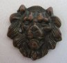бронзова лъвска глава , снимка 1 - Антикварни и старинни предмети - 11468267