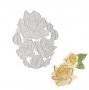4 релефни контур рози с листа силиконов молд щампа печат форма за торта украса фондан, снимка 1 - Форми - 26071309