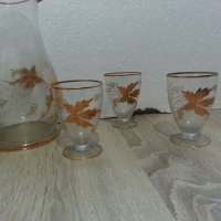 Ретро стъклени  чаши и кана , снимка 6 - Антикварни и старинни предмети - 22743899