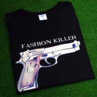 NEW! Дамски топ FASHION KILLER с GUN принт! Поръчай тениска С Твоя Снимка или идея!, снимка 5 - Тениски - 14219494