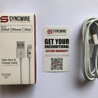 Висококачествен USB кабел SYNCWIRE за iPhone 6 / 6 Plus / 6S / 6S Plus / 7 / 8 / X с дължина 2 метра, снимка 2 - USB кабели - 22030847