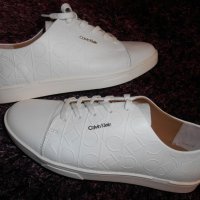 Calvin Klein Women's Imilia Nappa Leather Low-Top Sneakers, White , снимка 9 - Дамски ежедневни обувки - 19446914