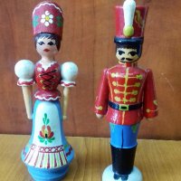 Стари ръчно рисувани Руски кукли, снимка 1 - Антикварни и старинни предмети - 21361268
