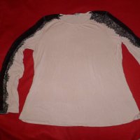 Л/ХЛ Красива блуза с дантела, снимка 1 - Блузи с дълъг ръкав и пуловери - 22502026