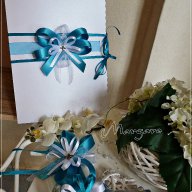 Комплект за кръщене и подаръчета в светло синьо и тюркоаз с кръстче, снимка 5 - Подаръци за кръщене - 16620017