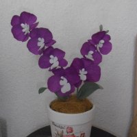 Цветя от хартия-орхидея, снимка 10 - Изкуствени цветя - 24675846