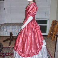 Бална рокля във викториански стил в розово и бяло, снимка 4 - Рокли - 11690524