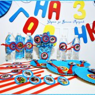 украса аксесоари и аксесоари за детски рожден ден със Супер герои Капитан Америка Хълк Спайдърмен , снимка 2 - Други - 17246842