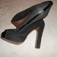 Черни високи обувки BSB номер 36 и половина , снимка 2 - Дамски елегантни обувки - 22306865