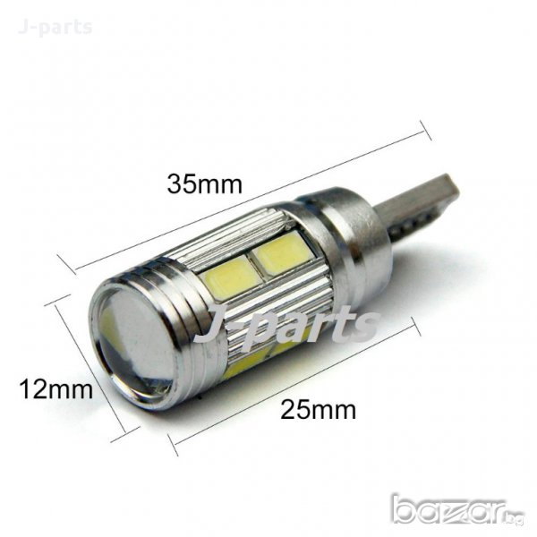 Лед крушки габарит T10 501 194 W5W 5630 LED Car 6 SMD + Canbus, снимка 1