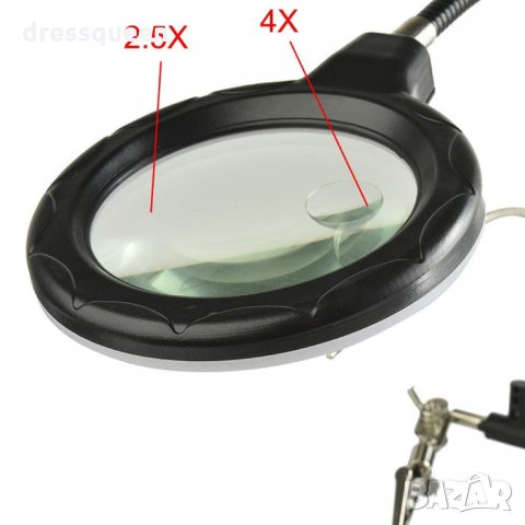 802 Настолна лампа с лупа трета ръка и стойка за запояване , снимка 4 - Други стоки за дома - 25078599