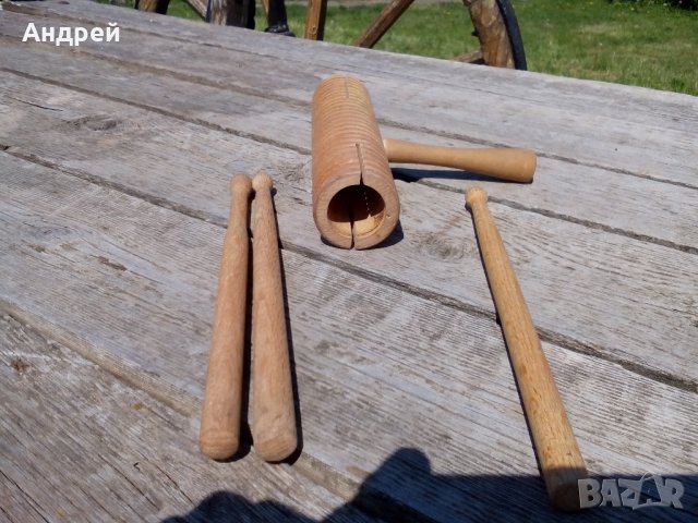 Стар дървен музикален инструмент, снимка 2 - Антикварни и старинни предмети - 23432872
