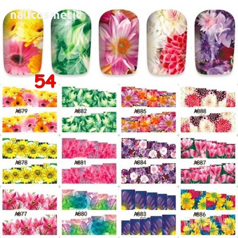 12 бр. Водни стикери за маникюр, снимка 7 - Продукти за маникюр - 21817673