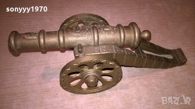 оръдие-масивно-мед/месинг-23х9х9см-внос швеицария, снимка 9 - Колекции - 23743893