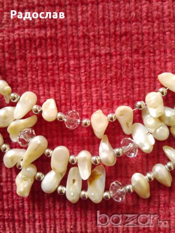 колие от бели езерни перли, снимка 2 - Колиета, медальони, синджири - 16836331