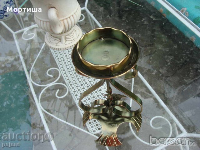  Позлатен свещник ковано желязо, снимка 2 - Декорация за дома - 19988730