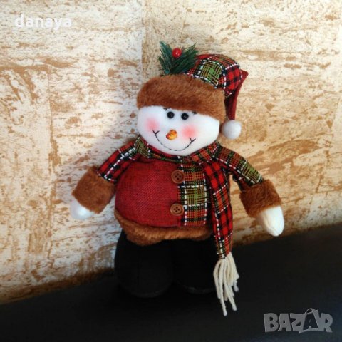 Декоративна коледна фигура от плат Снежко с разтягащи се крака 34-40см, снимка 8 - Декорация за дома - 23216908