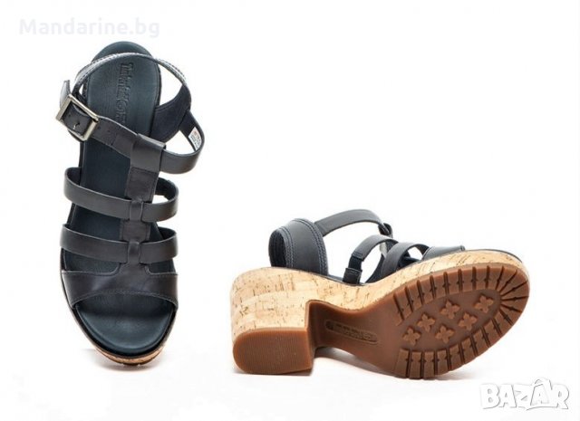 ПРОМО 🍊 TIMBERLAND № 37 & 39 🍊 Кожени дамски сандали DARK BLUE LEATHER нови с кутия, снимка 6 - Сандали - 25310780