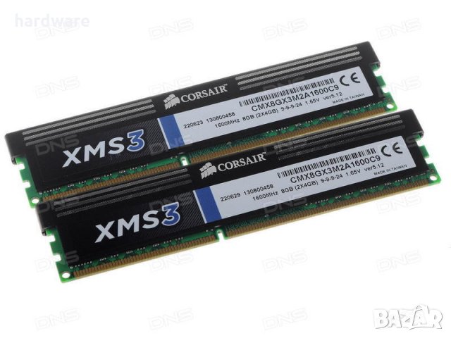 рам памет ram ddr3 corsair xm3 2 x 4gb kit overclock 1600mhz