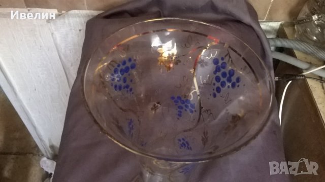 стъклена ваза ръчно декорирана, снимка 3 - Вази - 25718478