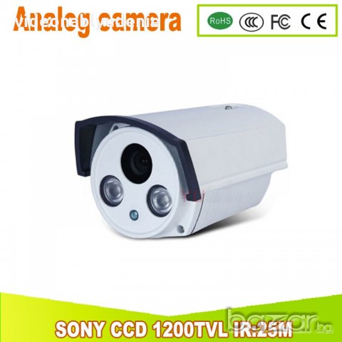 Метална SONY CCD 2x ARRAY H.LED 1200TVL HD Удар/Водoустойчива 3.6/8/12мм Камера 25/60М Нощно Виждане, снимка 1 - HD камери - 19953256