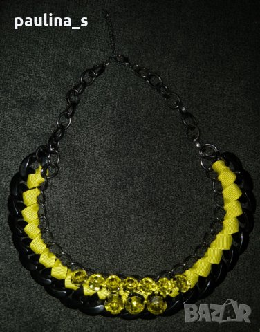 "Bershka" брандово колие с камъни / зелени кристали , снимка 2 - Колиета, медальони, синджири - 26004030