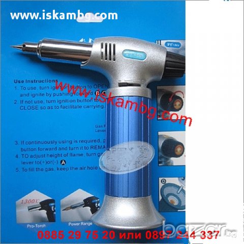 Газова горелка + поялник до 1300 C - ГОЛЯМ - код 0449, снимка 2 - Поялници и запояване - 12394532
