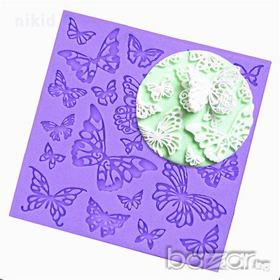 дантела квадрат пеперуди силиконов молд форма дантела за украса декорация фондан торта мъфин