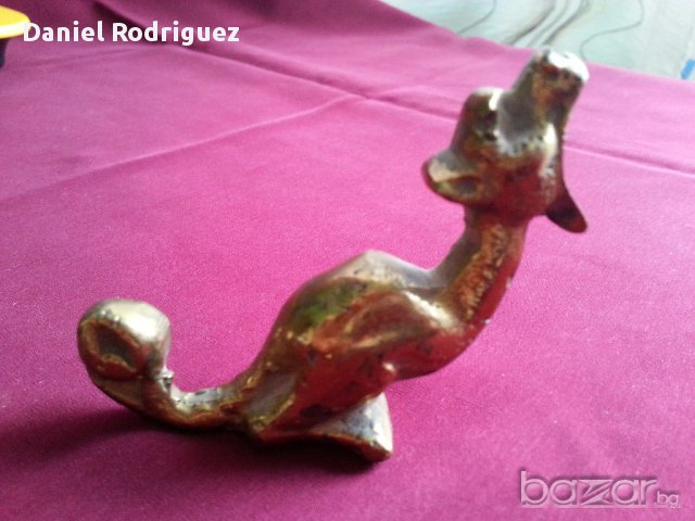 Уникална Стара Бронзова Фигурка Дракон, снимка 2 - Антикварни и старинни предмети - 16360133