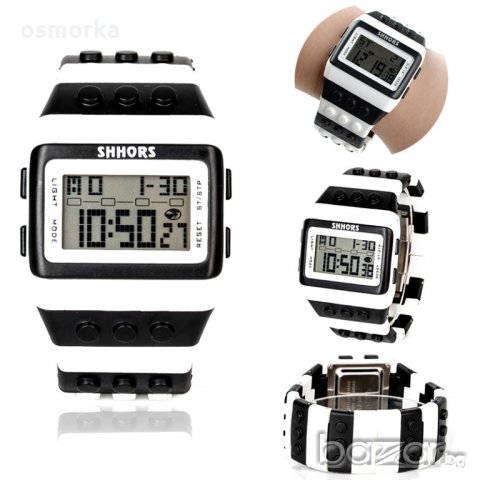 Нов Часовник с каишка наподобяваща блокчета на конструктор Лего Lego цветен дъга цветове хронометър, снимка 7 - Други - 11566995