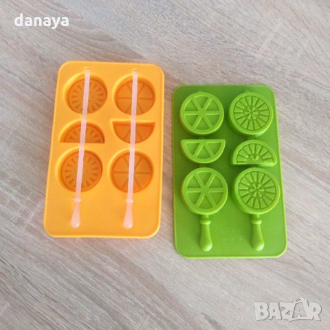 Силиконова форма за ледени близалки със стик лимонови резенчета, снимка 8 - Домашни потреби и битова химия - 21952767