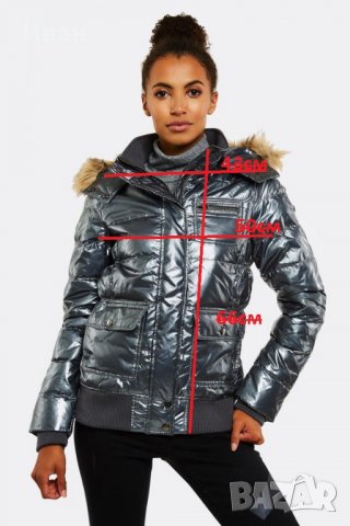 Ново топло сиво яке с качулка, снимка 4 - Якета - 23468140