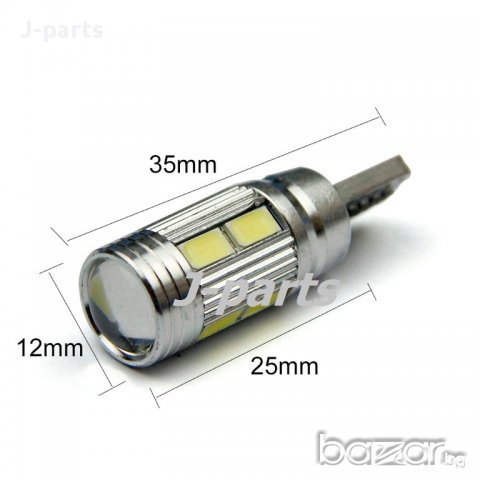 Лед крушки габарит T10 501 194 W5W 5630 LED Car 6 SMD + Canbus, снимка 3 - Аксесоари и консумативи - 16477315