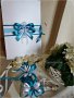 Комплект за кръщене и подаръчета в светло синьо и тюркоаз с кръстче, снимка 5