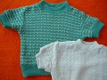Две блузки, машинно плетени с къс ръкав за 1-2 годинки, снимка 3