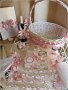 Комплект за кръщене в розово и бяло с калинки и подаръчета слончета, снимка 1 - Подаръци за кръщене - 16467587