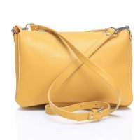 GIANNI NOTARO нова дамска чанта естествена кожа жълта, снимка 2 - Чанти - 24272591