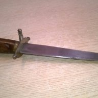 Стар нож индия-30см-дърво/метал/месинг-внос швеицария, снимка 3 - Ножове - 17807533