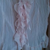 Ефирна блуза с намачкан ефект-бледо розова, снимка 3 - Корсети, бюстиета, топове - 22391597
