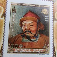 Блок марка История на монголската поща-1999,Монголия, снимка 4 - Филателия - 22389943