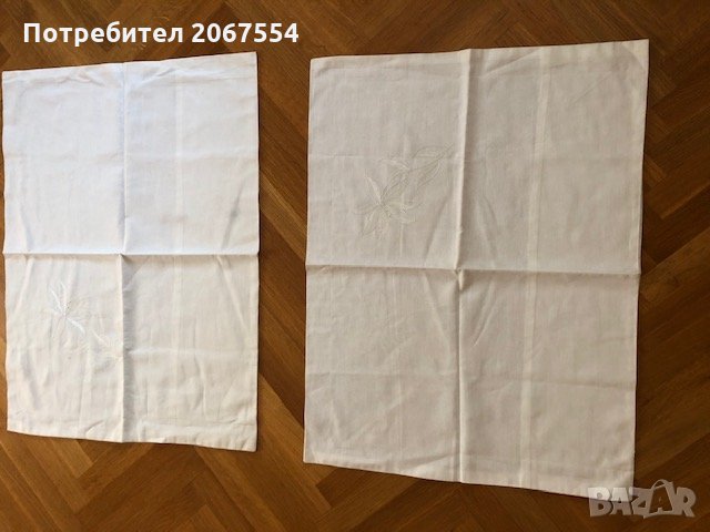 2 бр бели калъфки за възглавница с апликация цвете, снимка 1