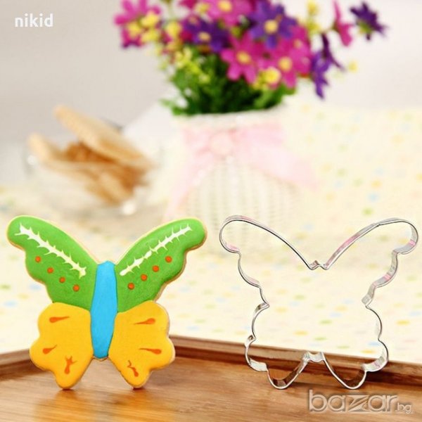 метална форма резец пеперуда украса бисквитки фондан, снимка 1