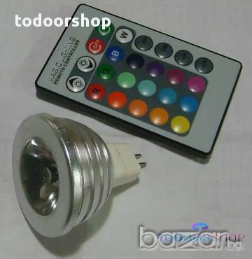 ХИТ цена!Светодиодна лампа 220V/W037 RGB E27, MR16, снимка 1