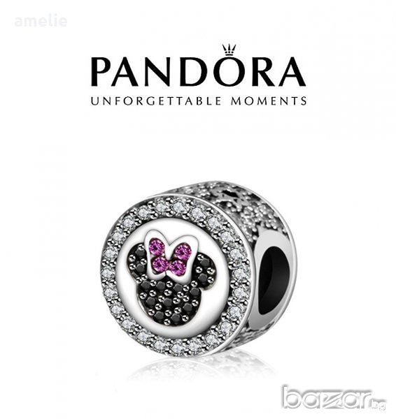 Черен Петък! Pandora Disney Limited Edition Mickey & Minnie Sparkling Icons Charm. Колекция Amélie, снимка 1