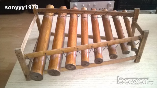 Ретро музикален инструмент-бамбуков-45х38х18см-внос швеицария, снимка 4 - Антикварни и старинни предмети - 17082626