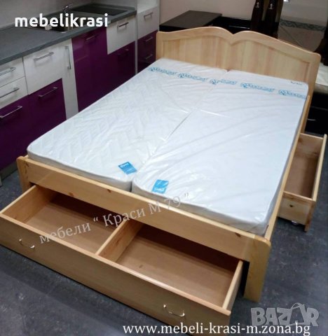 Спалня ”Море от любов” с три чекмеджета-МАСИВ , снимка 2 - Спални и легла - 22049778